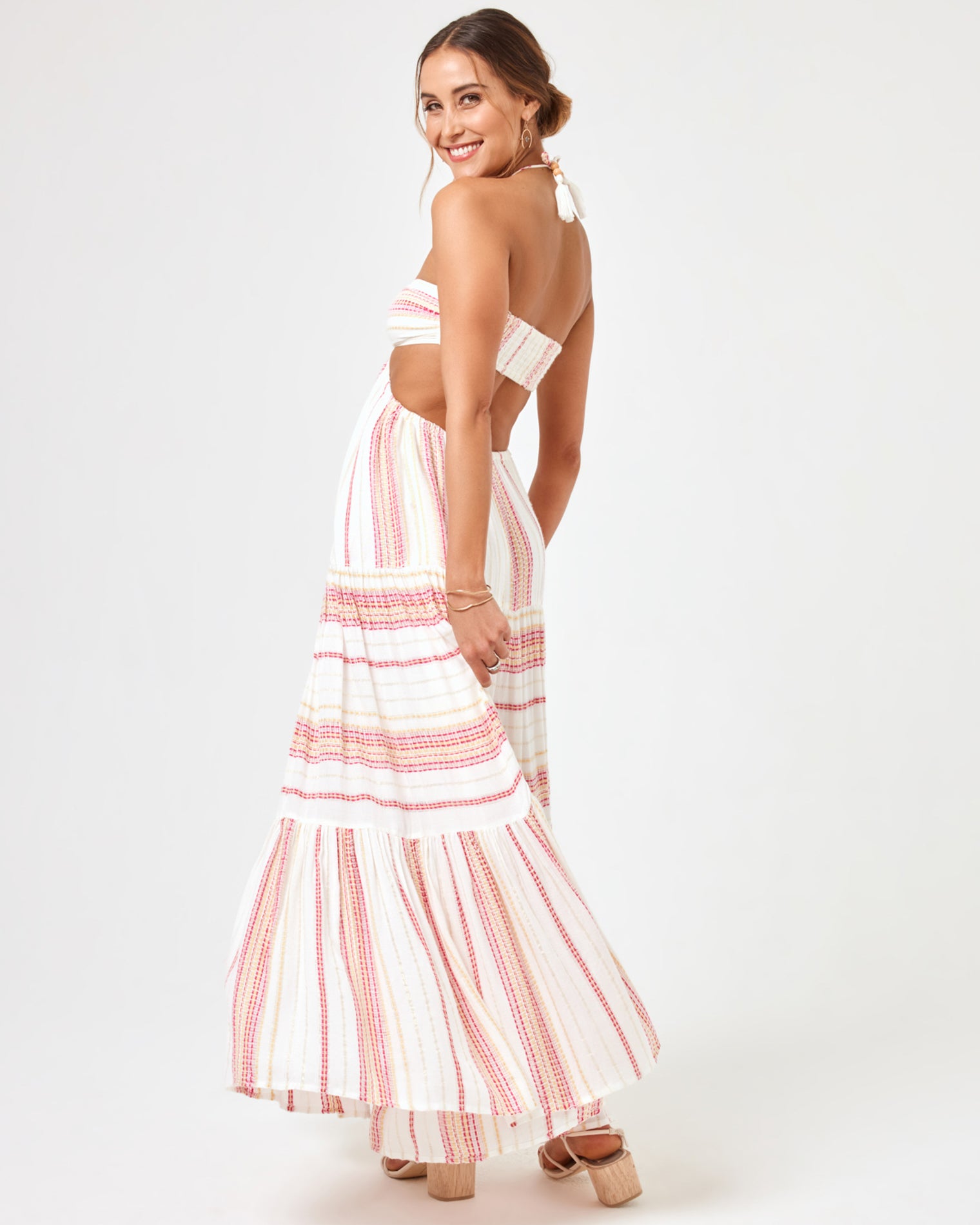 Jenevieve Dress Siesta Stripe | Model: Anna (size: S)