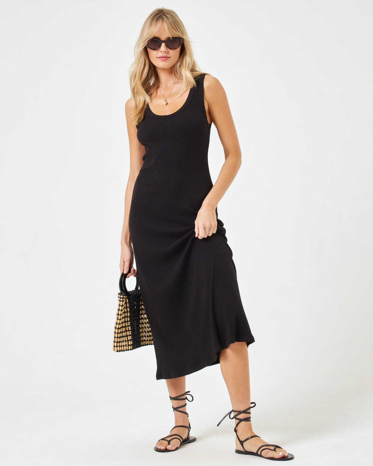 Jenna Dress - Black Black | Model: Lura (size: S) | Hover