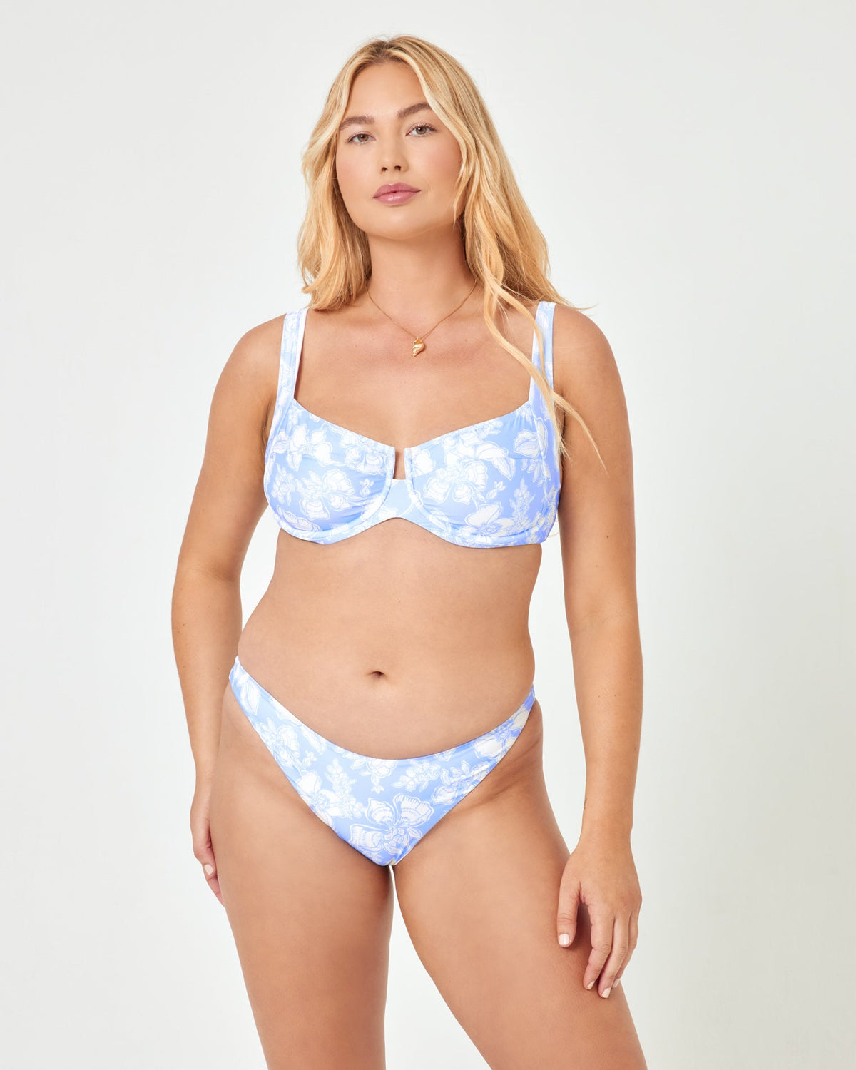 Eco Chic Econyl® Camacho Bikini Bottom Bali Blooms | Model: Sydney (size: XL) | Hover