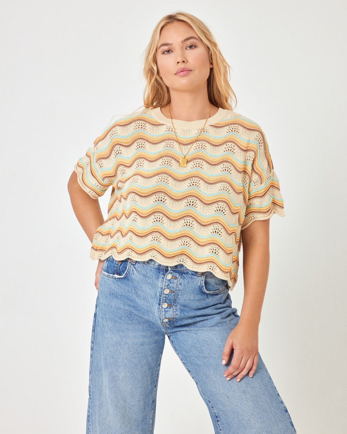 Make Waves Sweater Sano Stripe | Model: Sydney (size: XL)