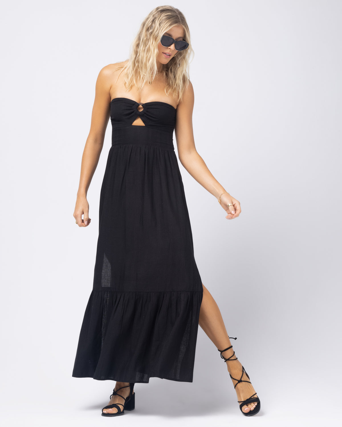 Melody Dress - Black Black | Model: Abby (size: S)