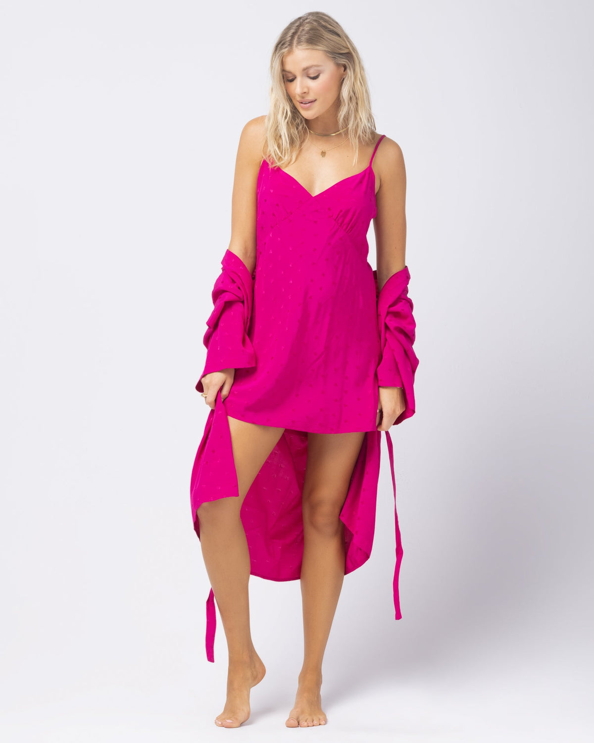 Moonlit Robe Bougainvillea | Model: Abby (size: S)