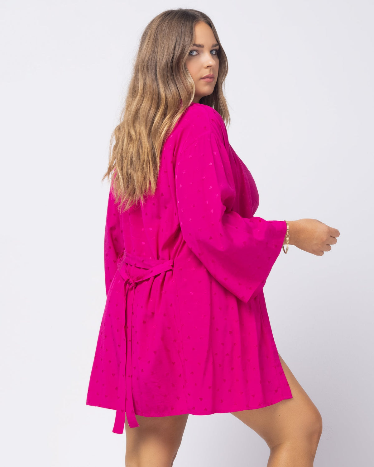 Moonlit Robe Bougainvillea | Model: Ali (size: XL) | Hover