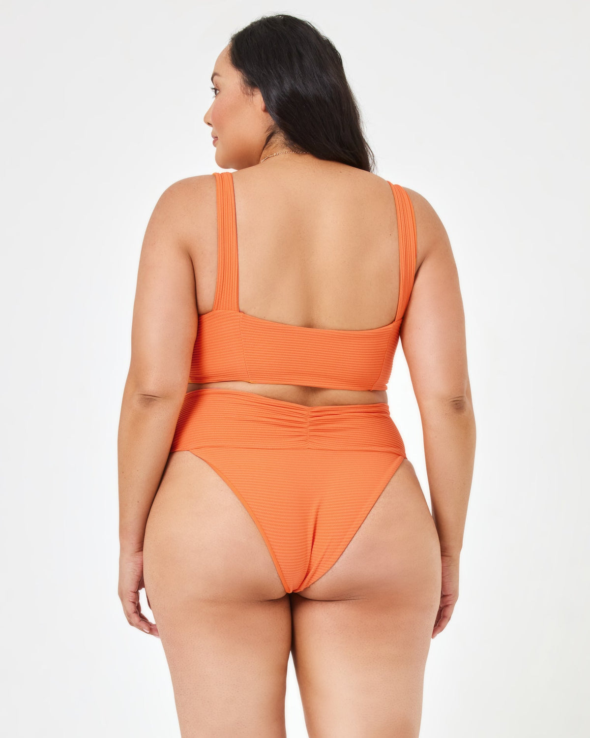 Eco Chic Repreve® Marlee Bikini Top - Tangerine Tangerine | Model: Bianca (size: XL)