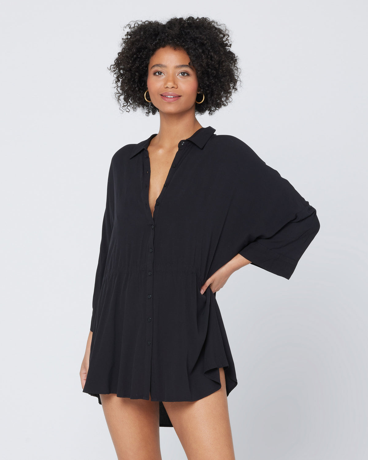 Pacifica Tunic - Black Black | Model: Valyn (size: XS/S)
