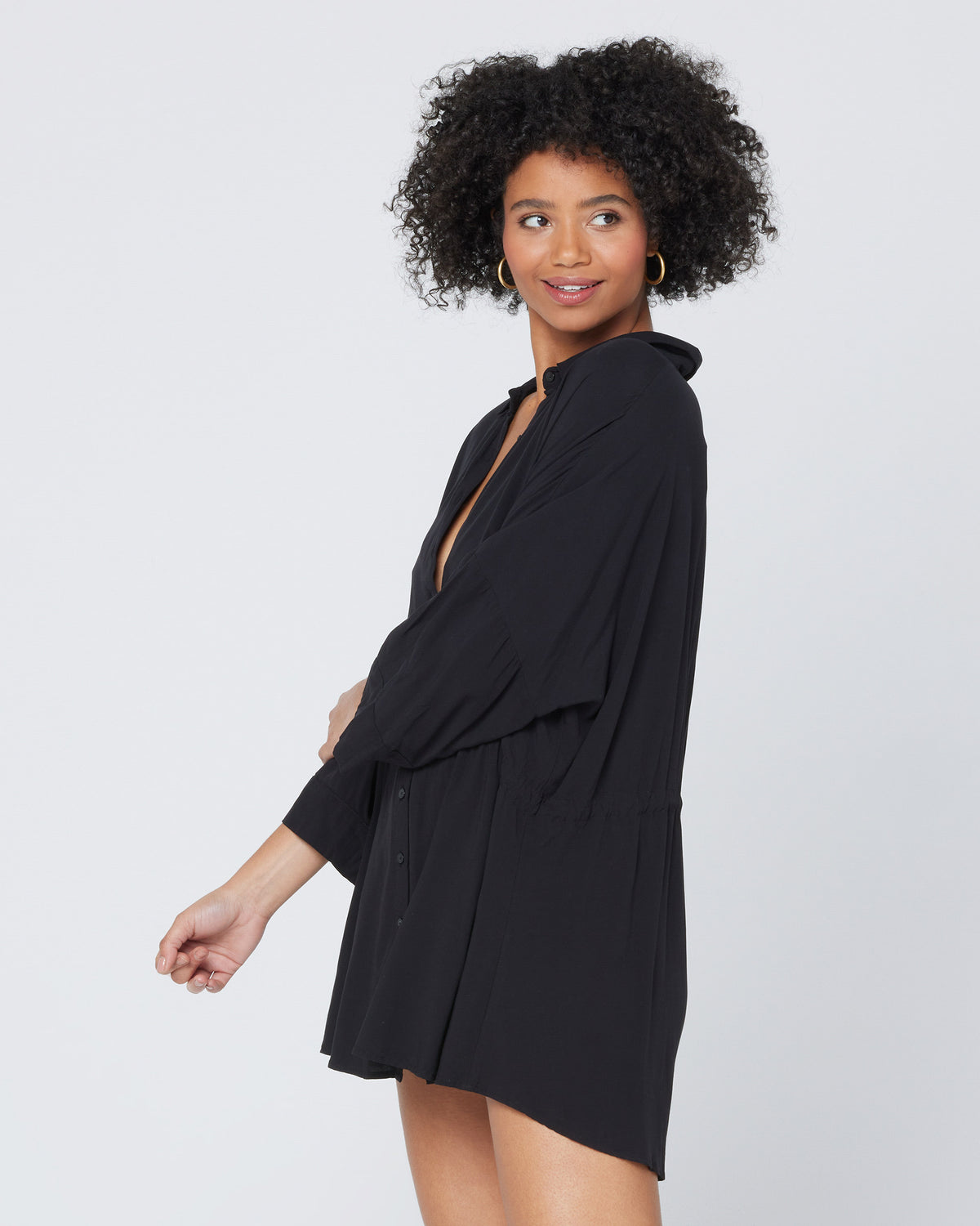 Pacifica Tunic - Black Black | Model: Valyn (size: XS/S)