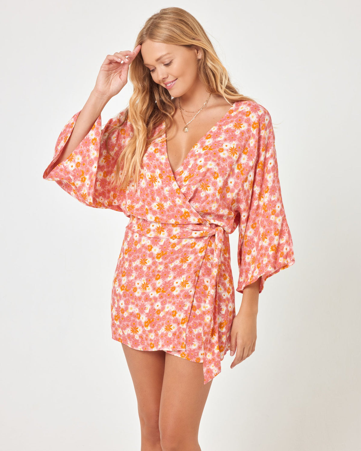 Printed Pfeiffer Dress When In Bloom | Model: Charlie (size: S)