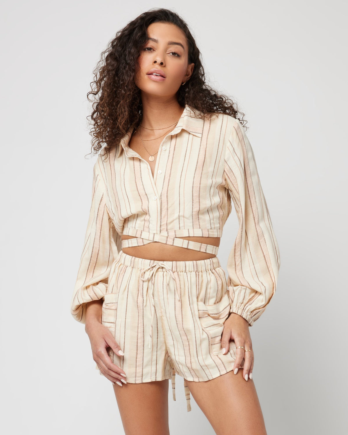 Play It Cool Short Sunsoaked Stripe | Model: Blaine (size: S)