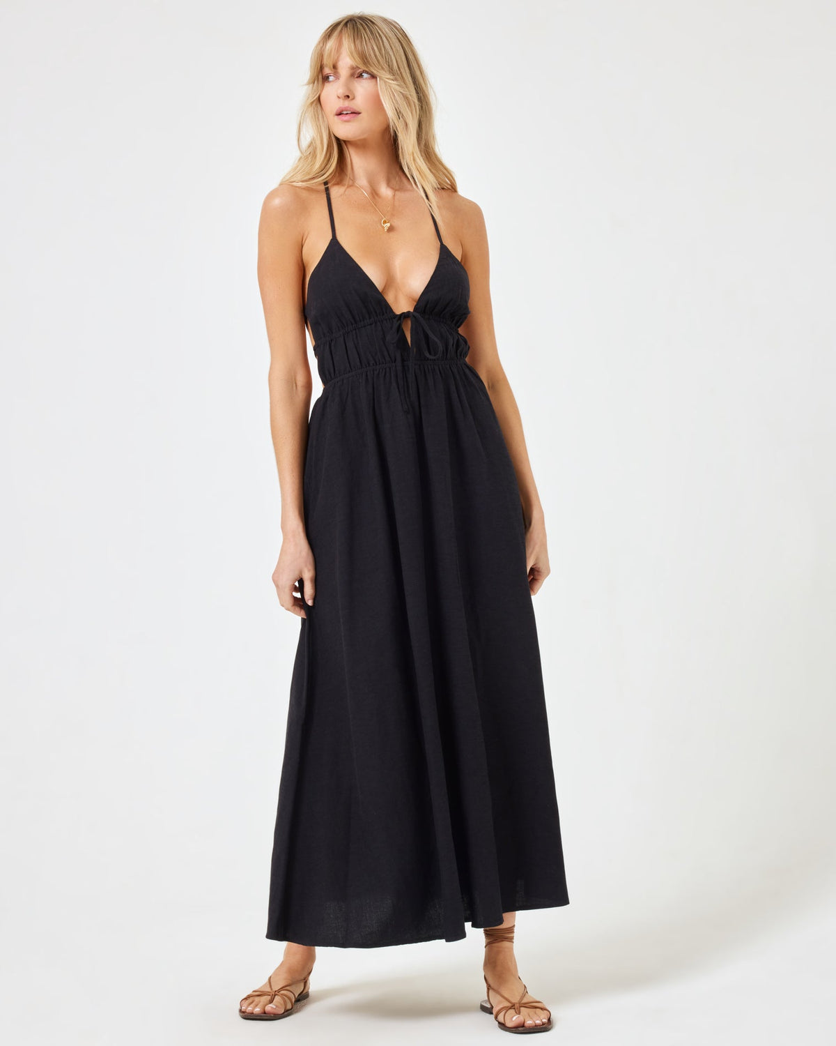 Playa Vista Dress - Black Black | Model: Lura (size: S)