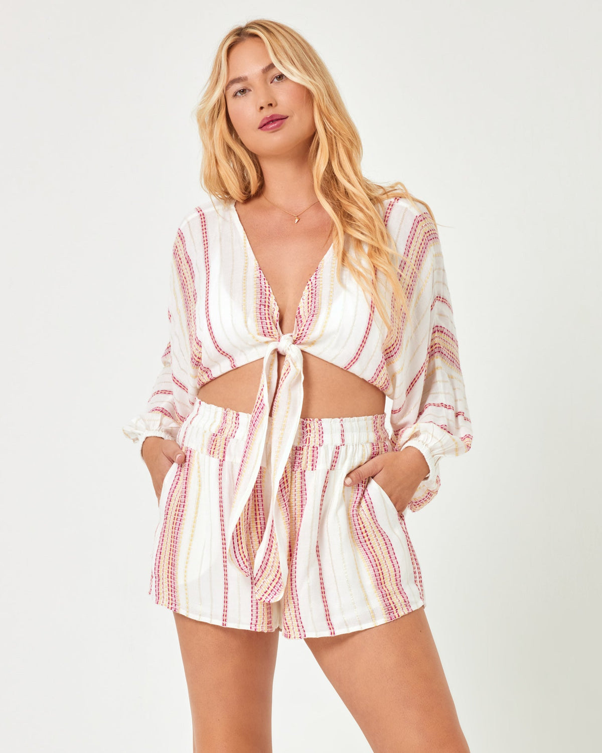 Reese Top Siesta Stripe | Model: Sydney (size: XL)