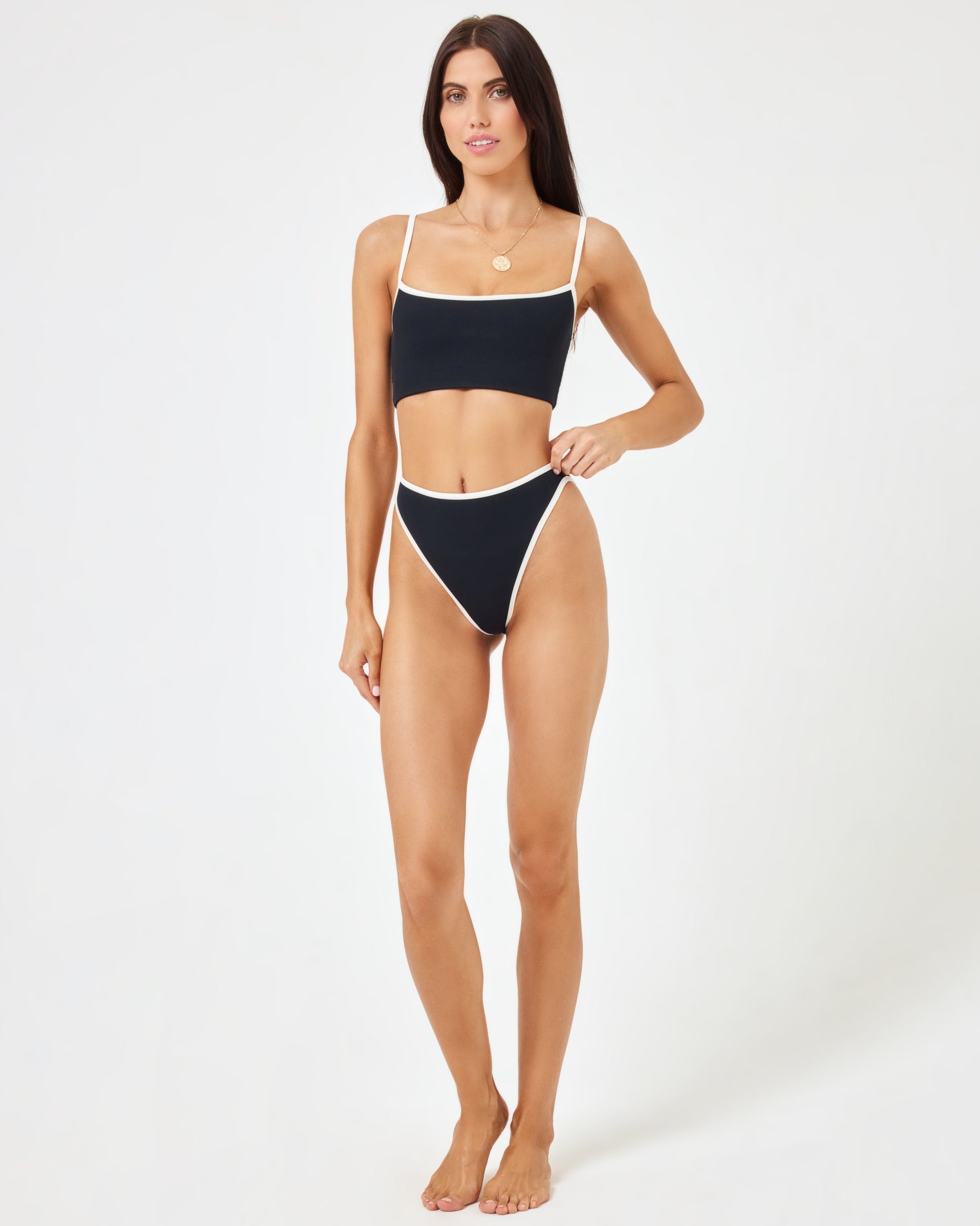 Nora Bikini Bottom - Black-Cream Black-Cream | Model: Diana (size: S) 