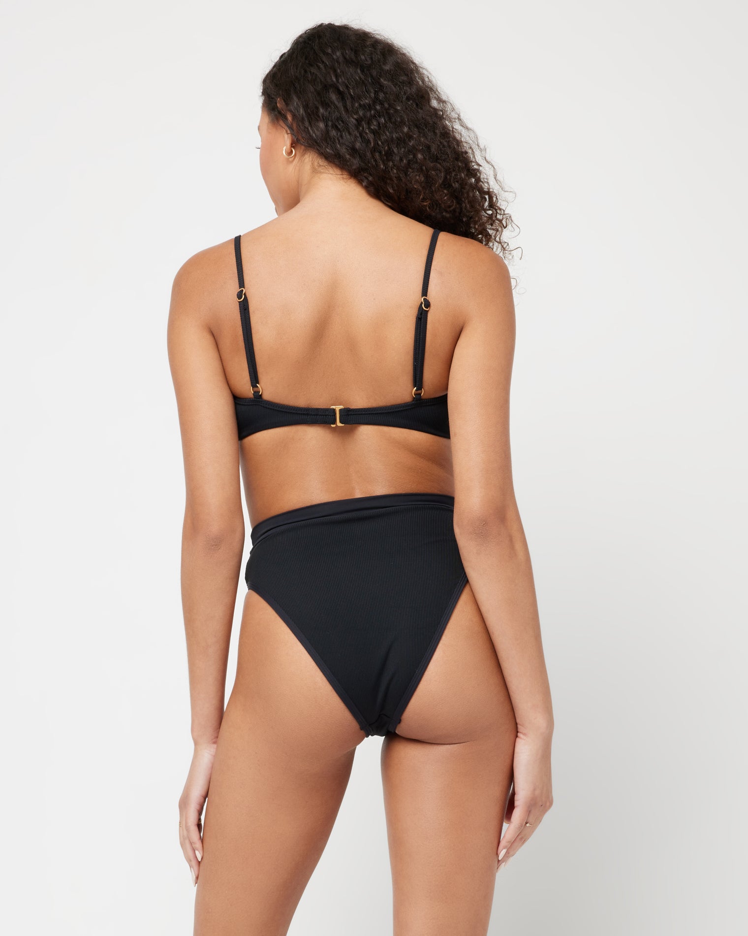 Ribbed Frenchi Bikini Bottom - Black