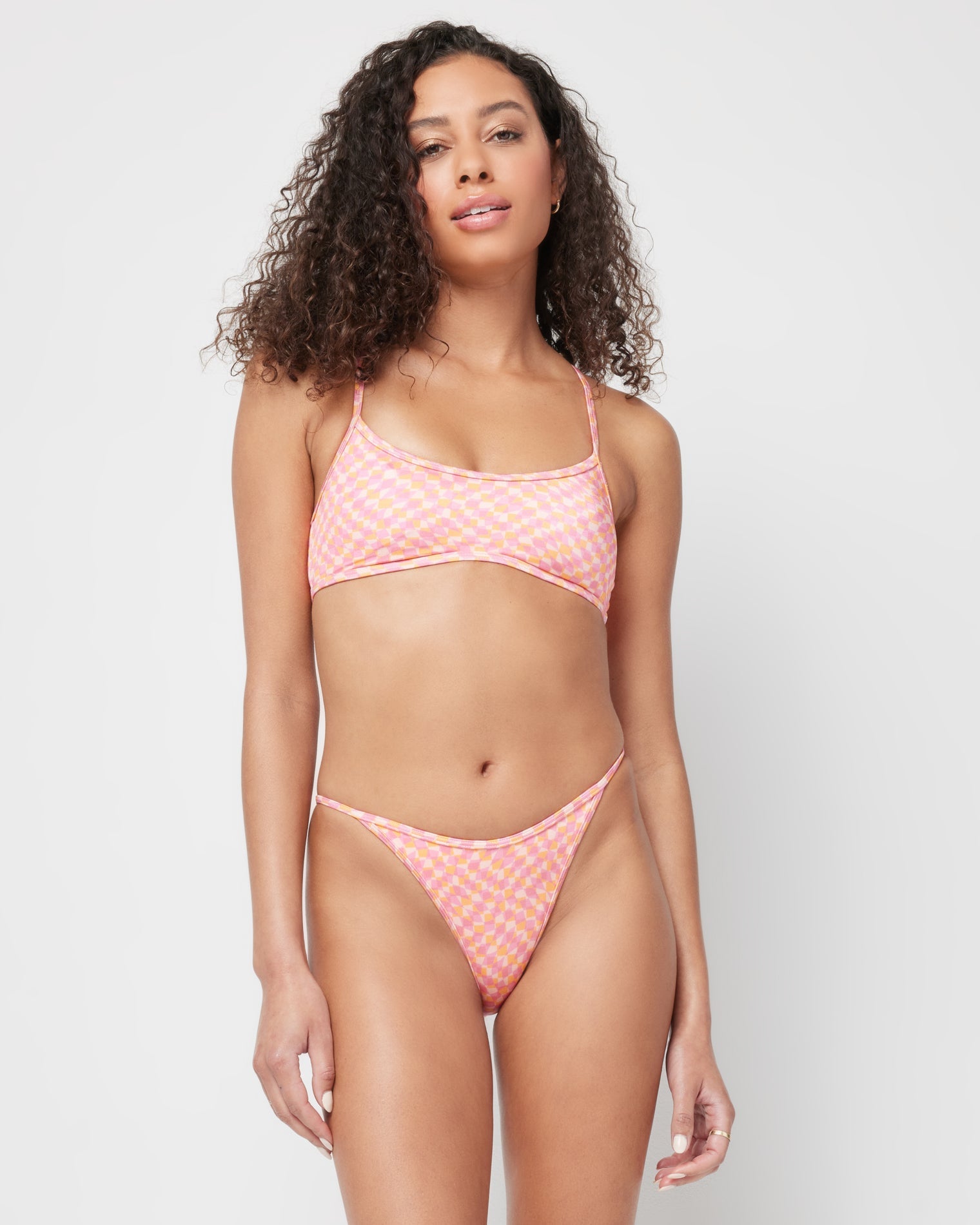 Printed Shimmer Printed Tommy Bikini Bottom Heat Waves | Model: Blaine (size: S) | Hover