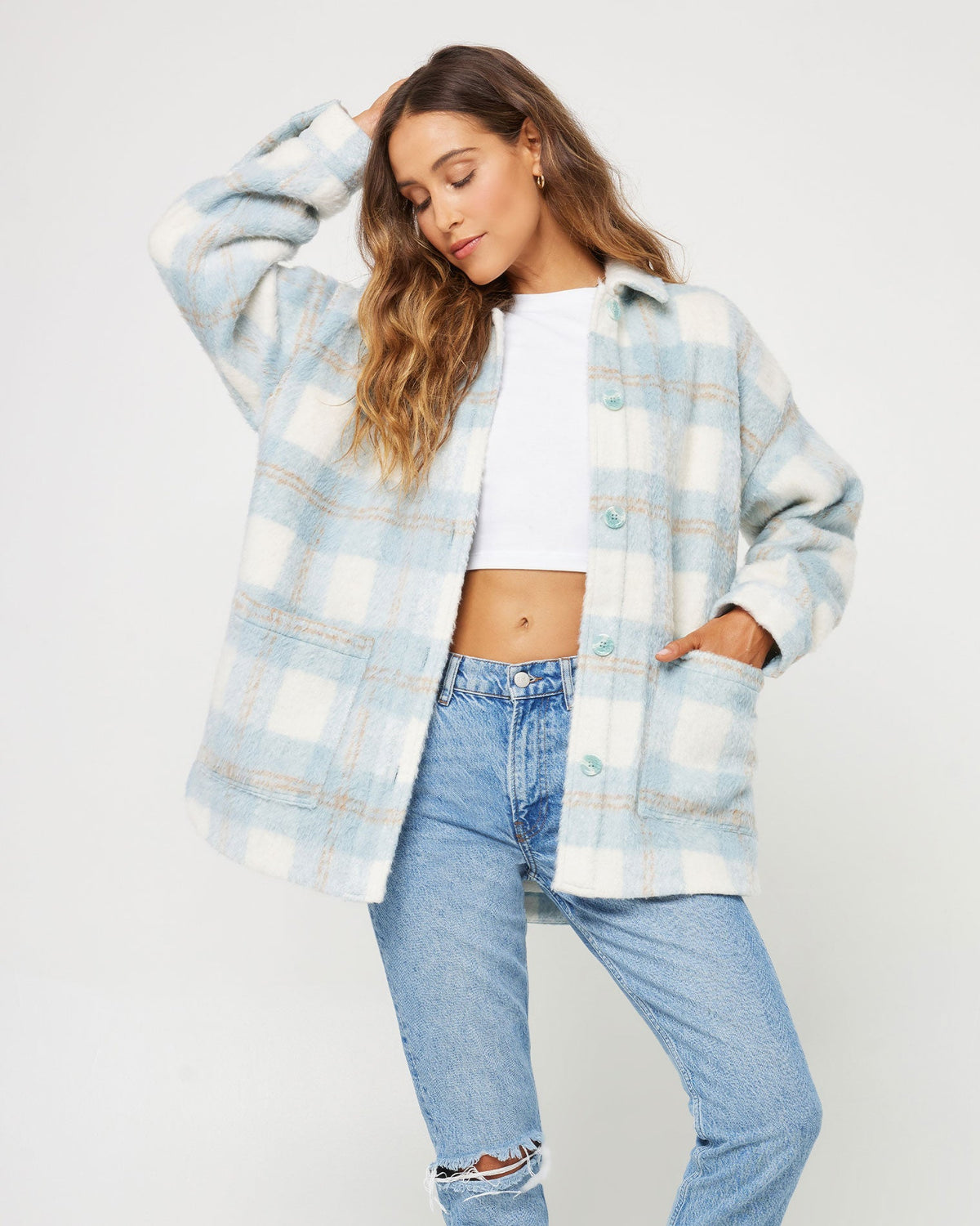 Seaside Jacket Poolside-Cream | Model: Anna (size: S)