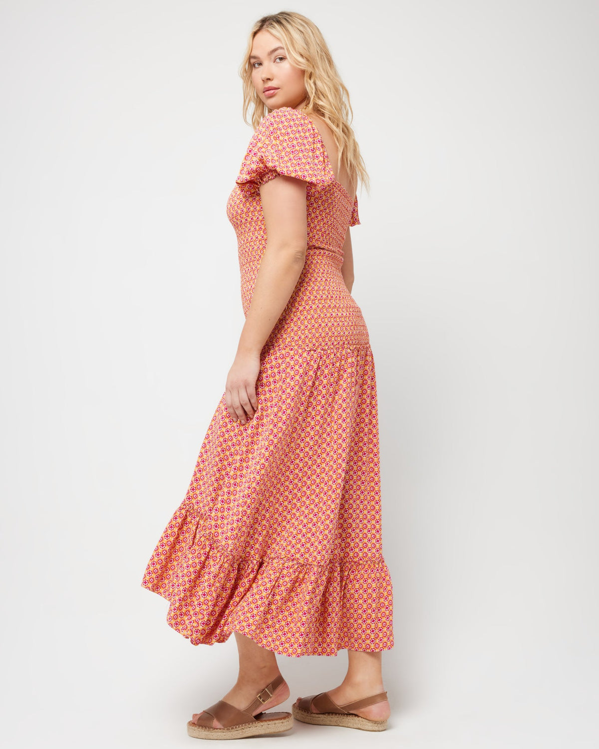 Simone Dress Summatime Check | Model: Sydney (size: XL)