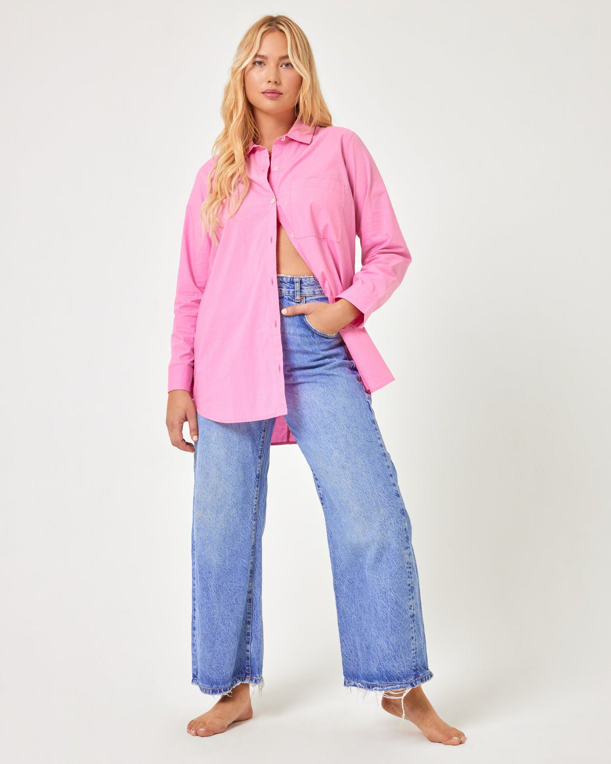 Poplin Skipper Top Guava | Model: Sydney (size: XL)