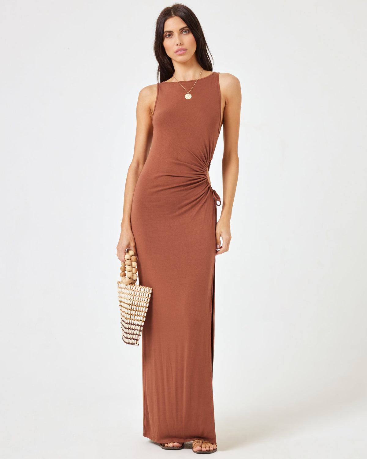 Tiana Dress Coffee | Model: Diana (size: S)