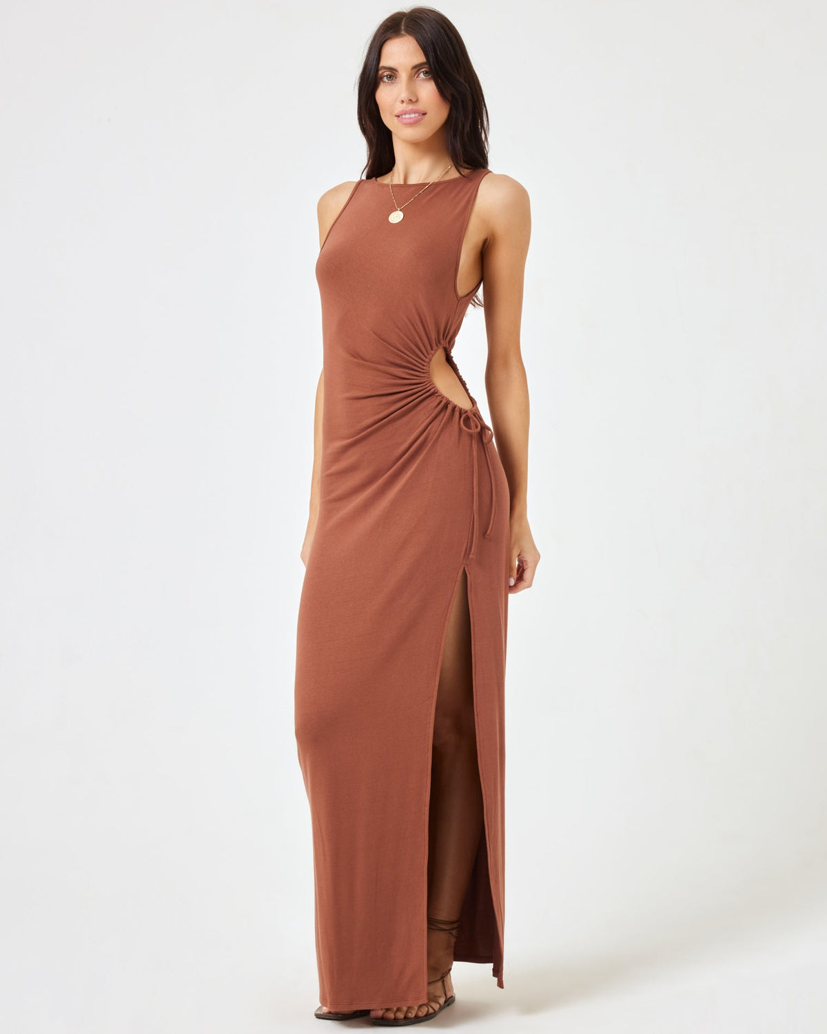 Tiana Dress Coffee | Model: Diana (size: S)