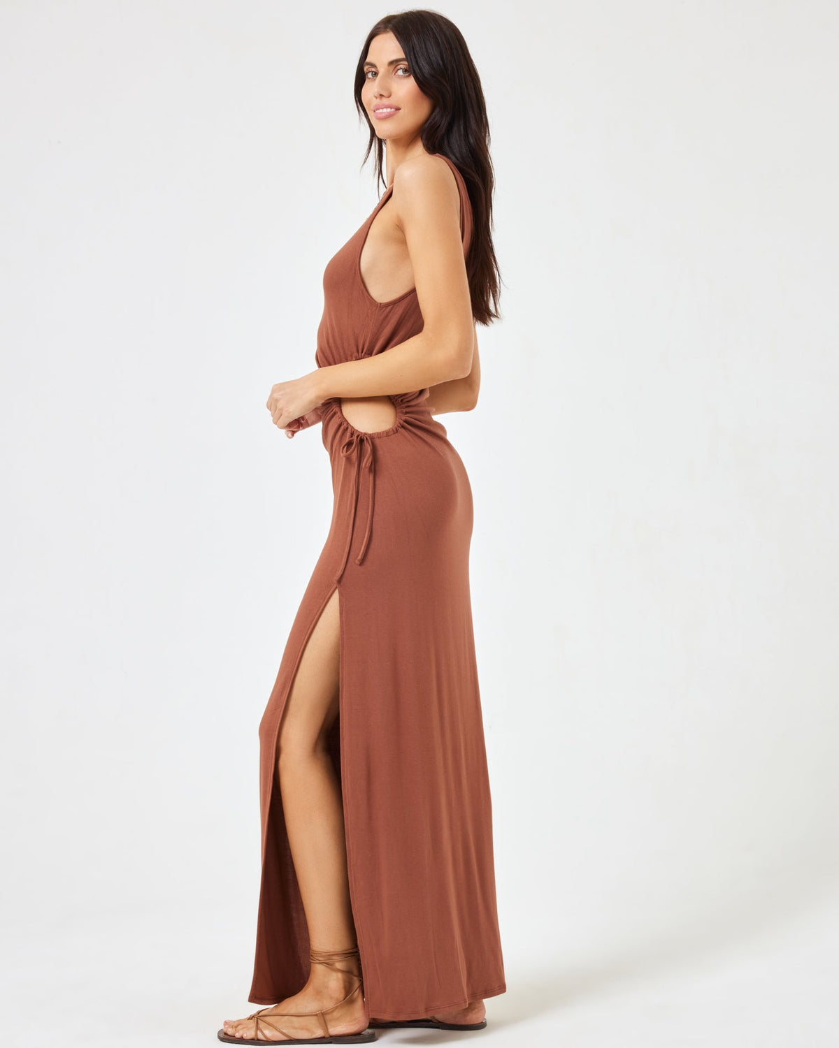 Tiana Dress Coffee | Model: Diana (size: S)