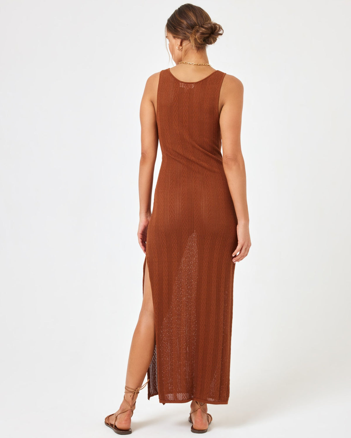 Tricia Dress Coffee | Model: Anna (size: S)