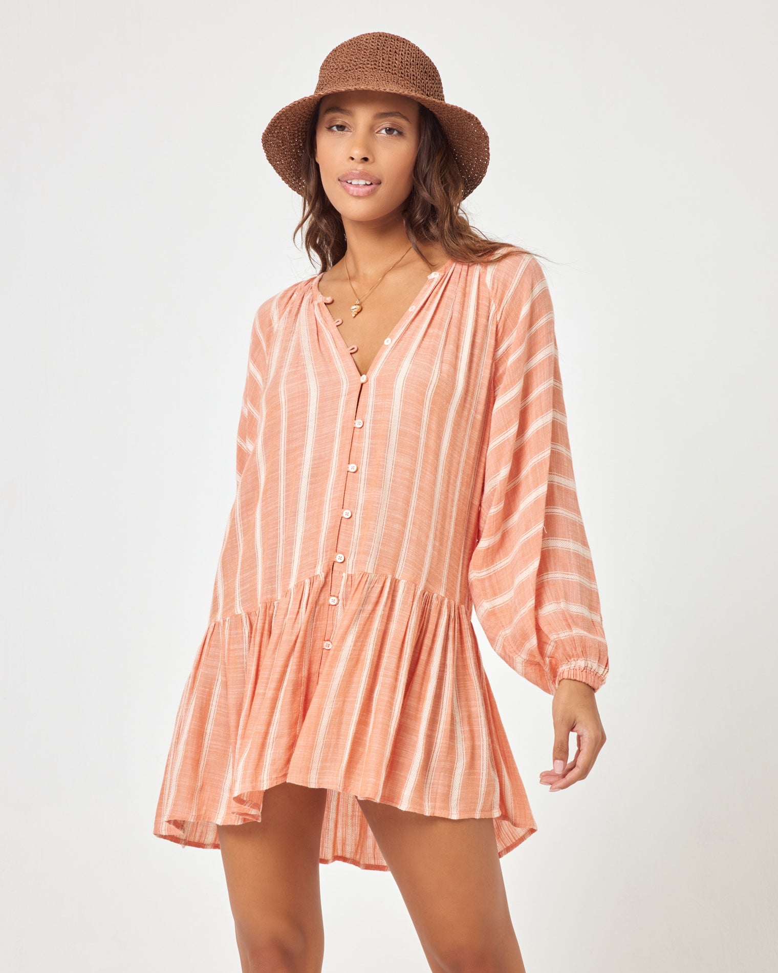 Vida Dress Poolside Stripe Clay | Model: Natalie (size: S)