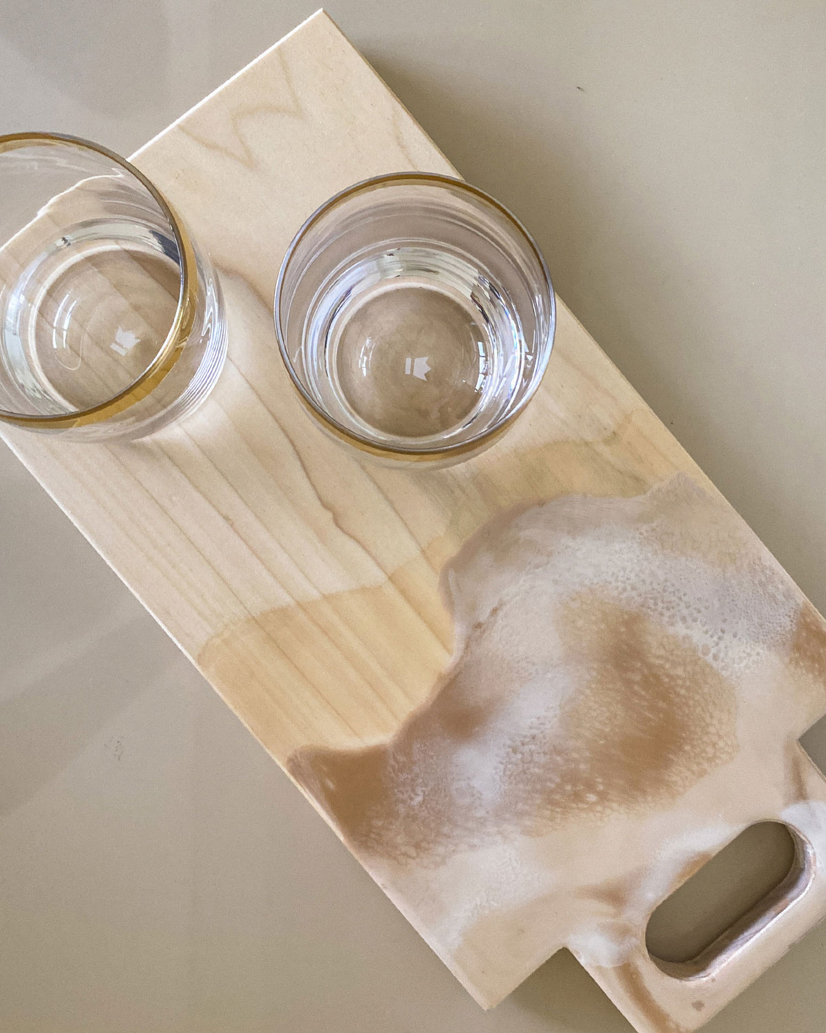 Kayla Rae Resin Grazing Board - Single Handle Nude |