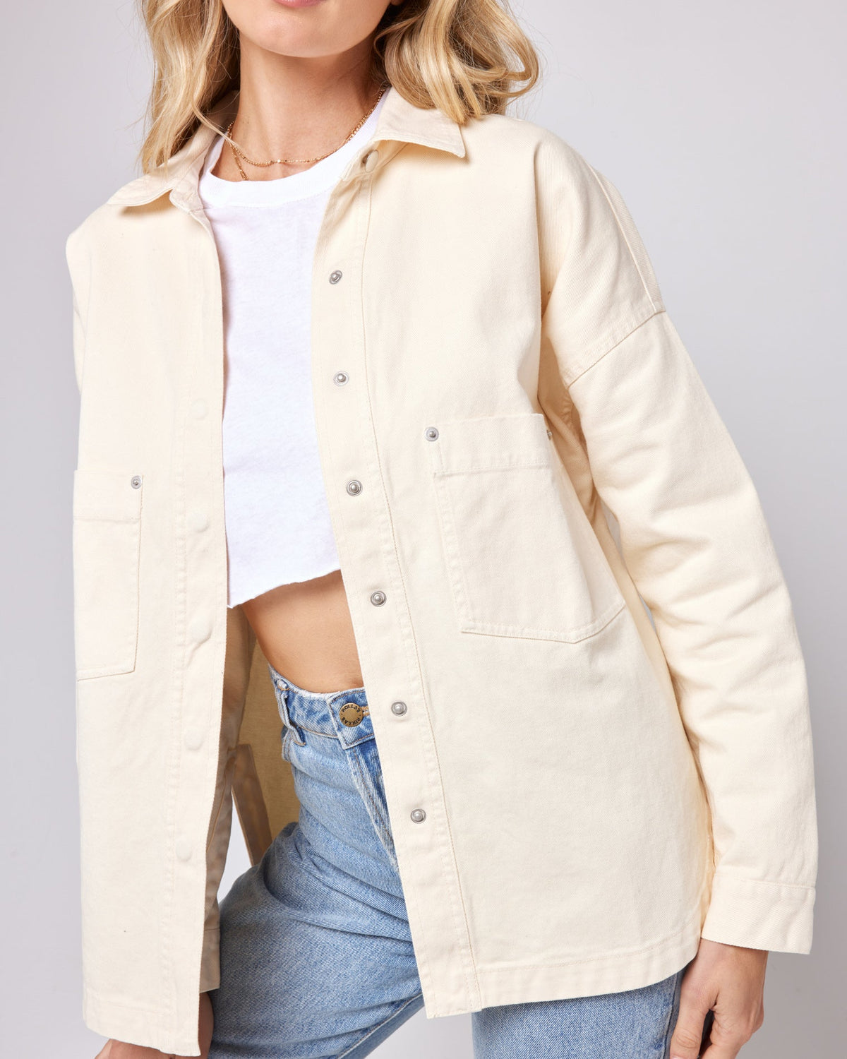 Winslow Jacket Cream | Model: Lura (size: S)
