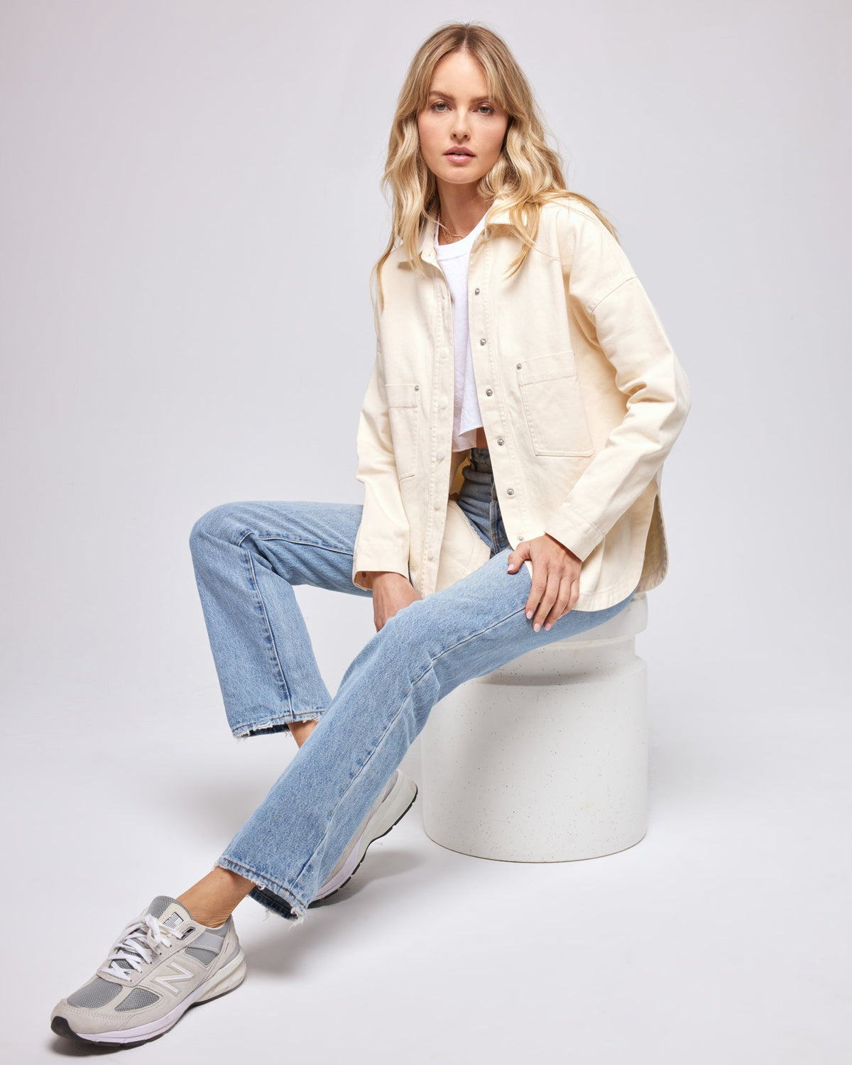 Winslow Jacket Cream | Model: Lura (size: S)