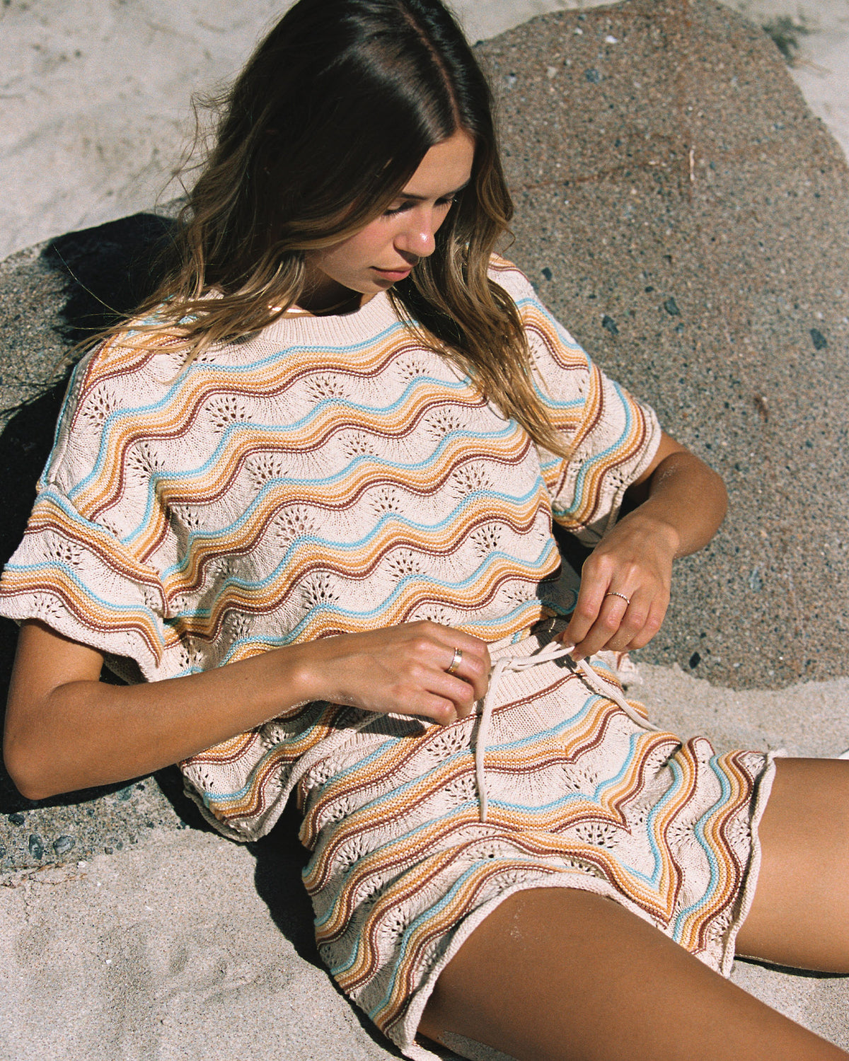 Make Waves Sweater Sano Stripe | Model: Natalie (size: S) | Hover